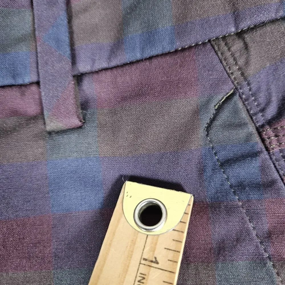 Lululemon Commission Shorts Mens 38 Blue Maroon Plaid Check Stretch‎ 10